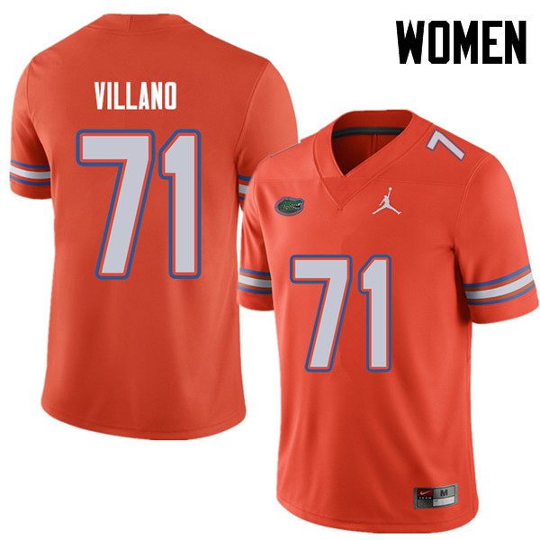 Jordan Brand Women #71 Nick Villano Florida Gators College Football Jersey Orange